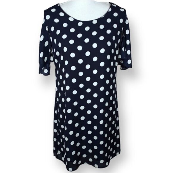 I LOVE PARIS NAVY & WHITE DRESS SZ. S EUC - Picture 1 of 7